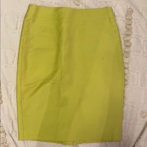 J. Crew Lime Green Number 2 Pencil Skirt size 00